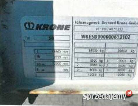 Syndyk sprzeda naczepę ciężarową KRONE SD