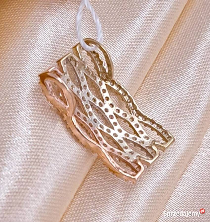 Wisiorek Złoty pr333 Prostokąt ażur Z522