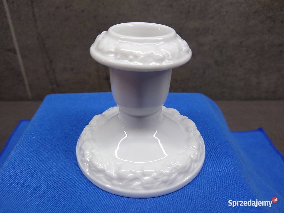 Świecznik Rosenthal Biała Maria Porcelana i szkło Kalisz