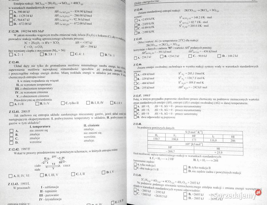 Chemia wybór testów maturzystów i kandydatów na Chełm sprzedam