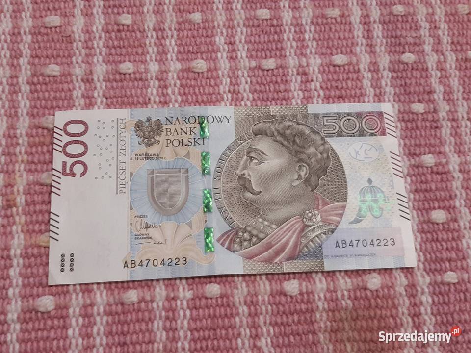 banknot polski 500złotych z 2016r podlaskie Łomża