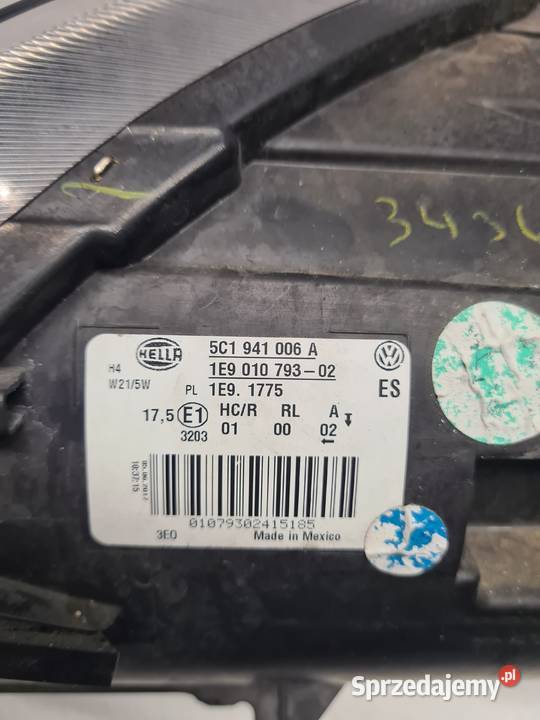 Lampa przednia prawa BEETLE 5c1941006a lubelskie