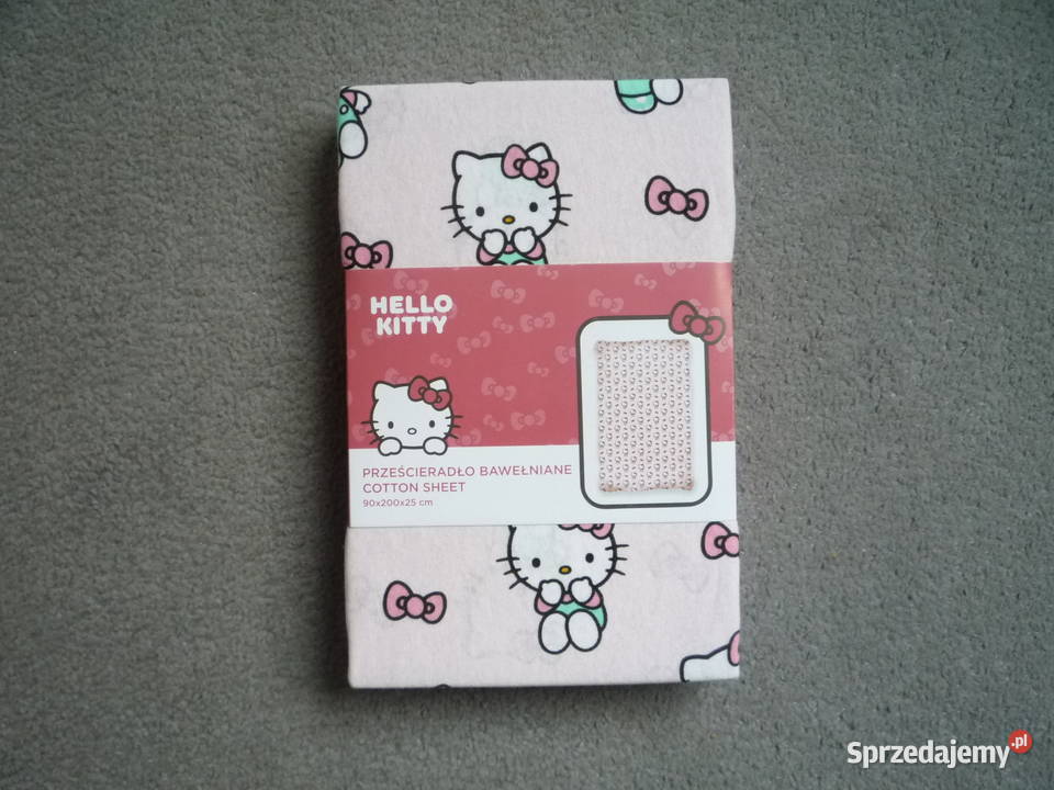 Hello Kitty Różowe Prześcieradło bawełniane Pościel i kocyki Szczecin