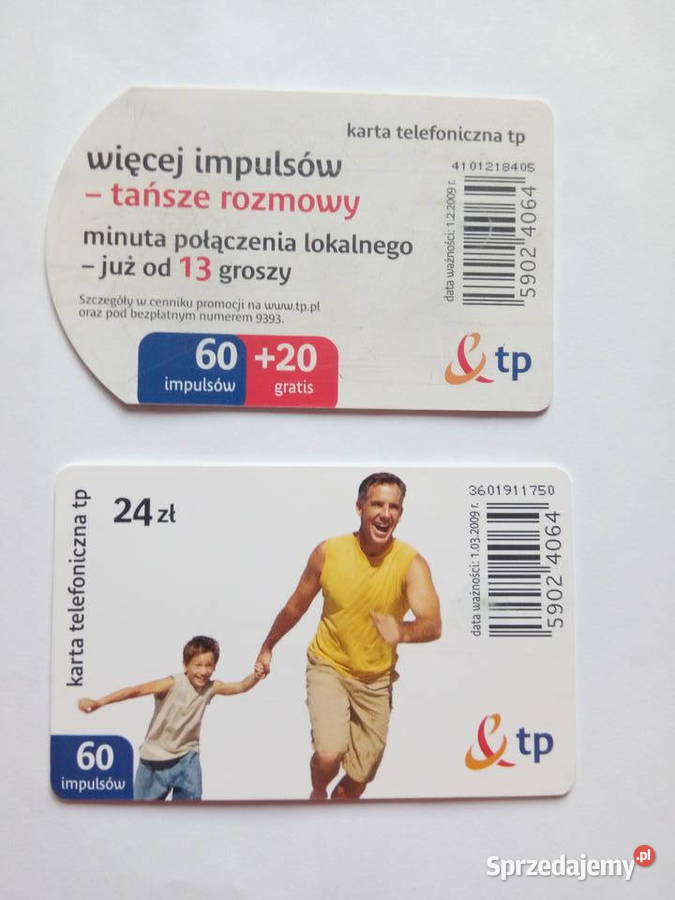 Karty telefoniczne przedstaw ojca z synem 60 i Dąbrowa Górnicza