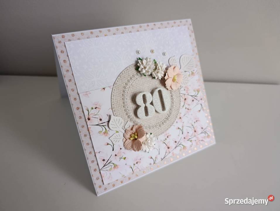 Elegancka Kartka ręcznie robiona urodzinowa Rękodzieło łódzkie Łódź