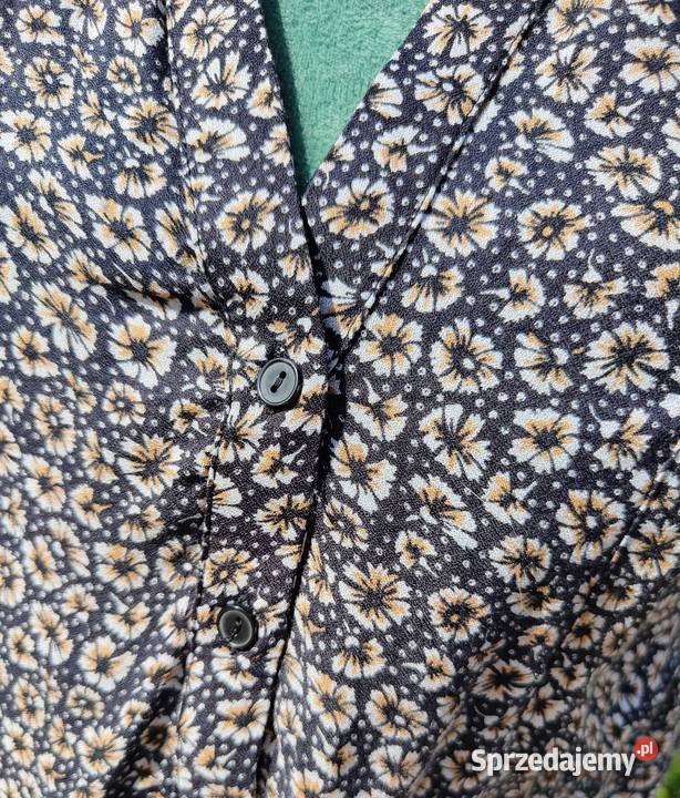 Bluzka HM 46 w drobne kwiaty modal vintage chic Szczecin