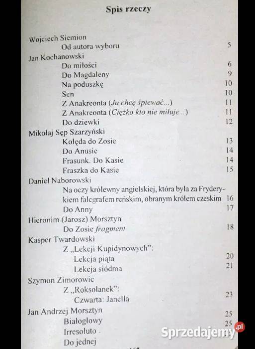 Powiedz mnie kochasz wiersze miłosne W Siemion Chełm sprzedam