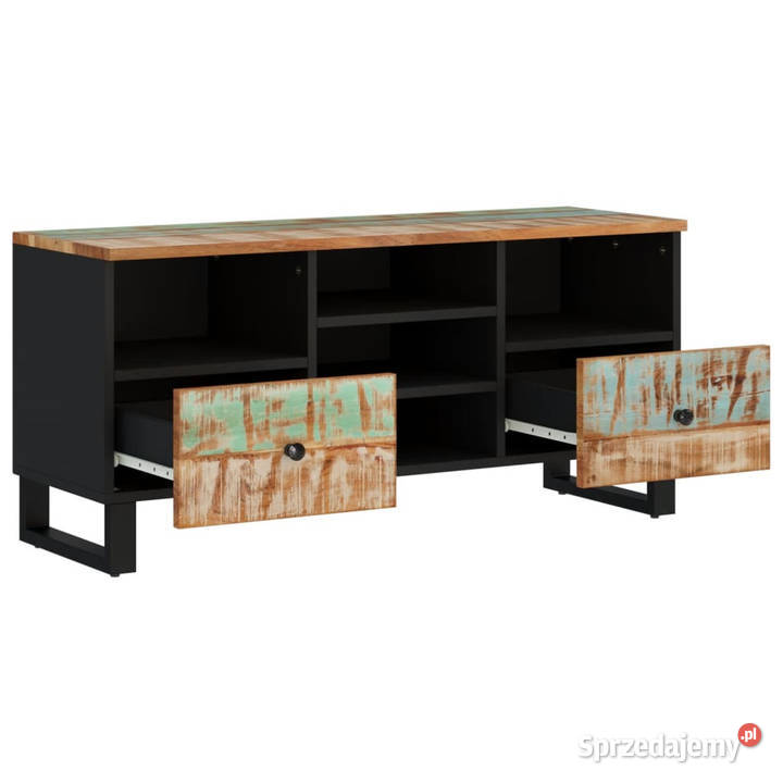 Szafka pod TV 100x33x46 drewno i materiał RTV