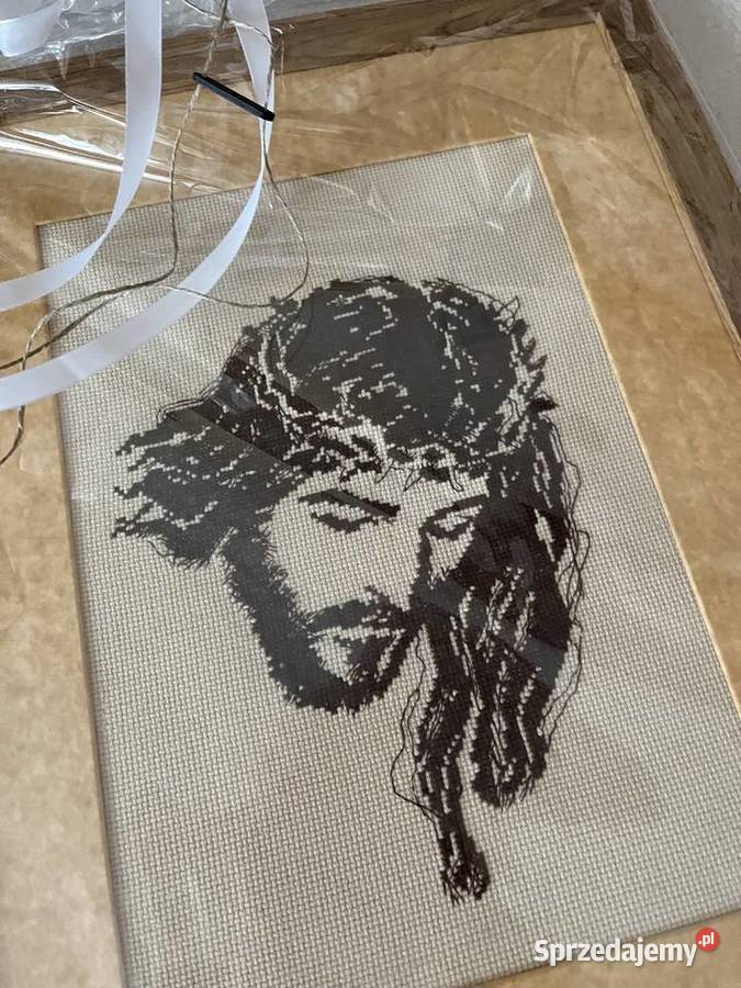 Haftowany Obraz Jezus w koronie cierniowej haft Olsztyn sprzedam