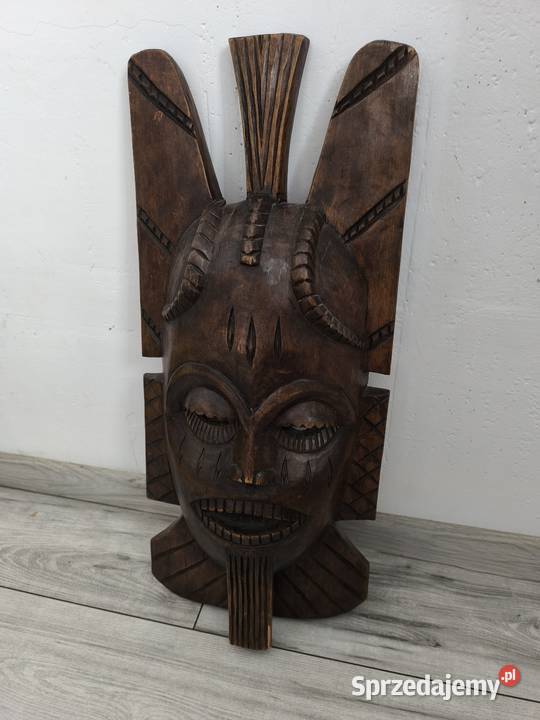 Piękna stara egzotyczna maska etniczna łódzkie Łódź