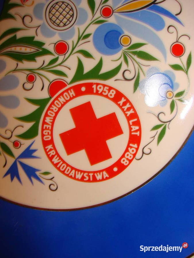 Lubiana wzor kaszubski talerz rocznicowy 1988 Porcelana i szkło Pruszcz Gdański