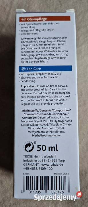 TRIXIE EAR CARE plyn do pielęgbacji uszu PSA Bielsko-Biała