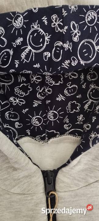 Bluza na zamek z kapturem i kieszeniami nowa szary/srebrny Bluzy Bolesławiec