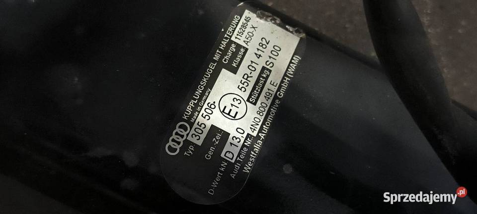 HAK HOLOWNICZY AUDI A8 L D5 4N 4N0800491E Lipno sprzedam