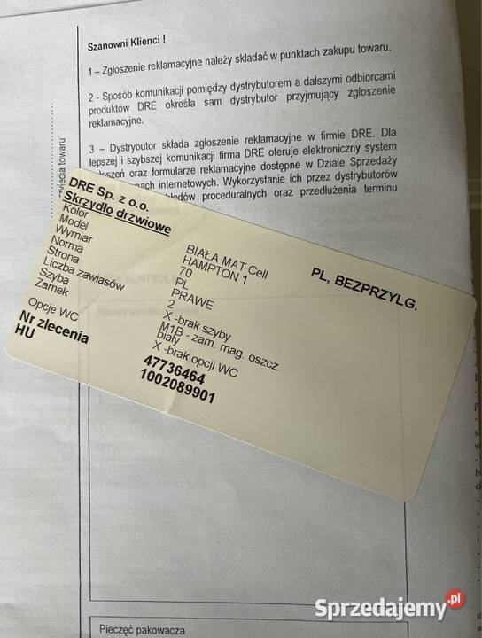 Nowe drzwi DRE HAMPTON 1 by MIRUĆ 70 bialy MAT sprzedam