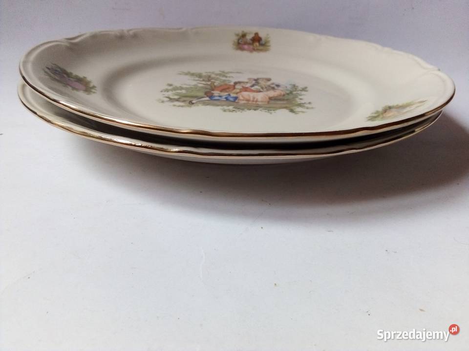 dwa duże talerze miłość wiedeńska porcelit Częstochowa