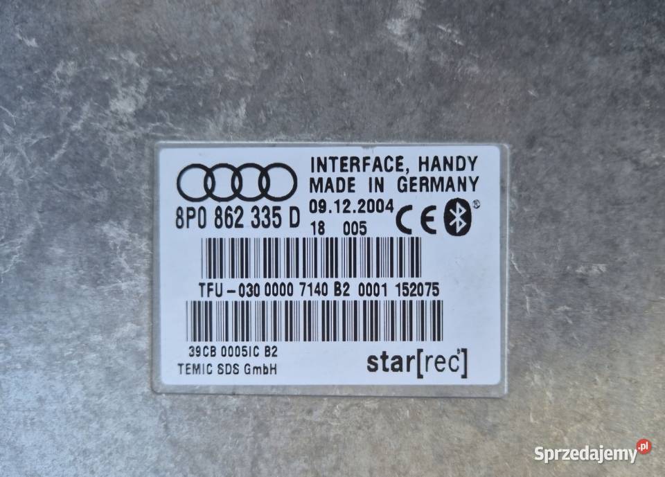 MODUŁ STEROWNIK BLUETOOTH AUDI A3 8P 8P0862335D