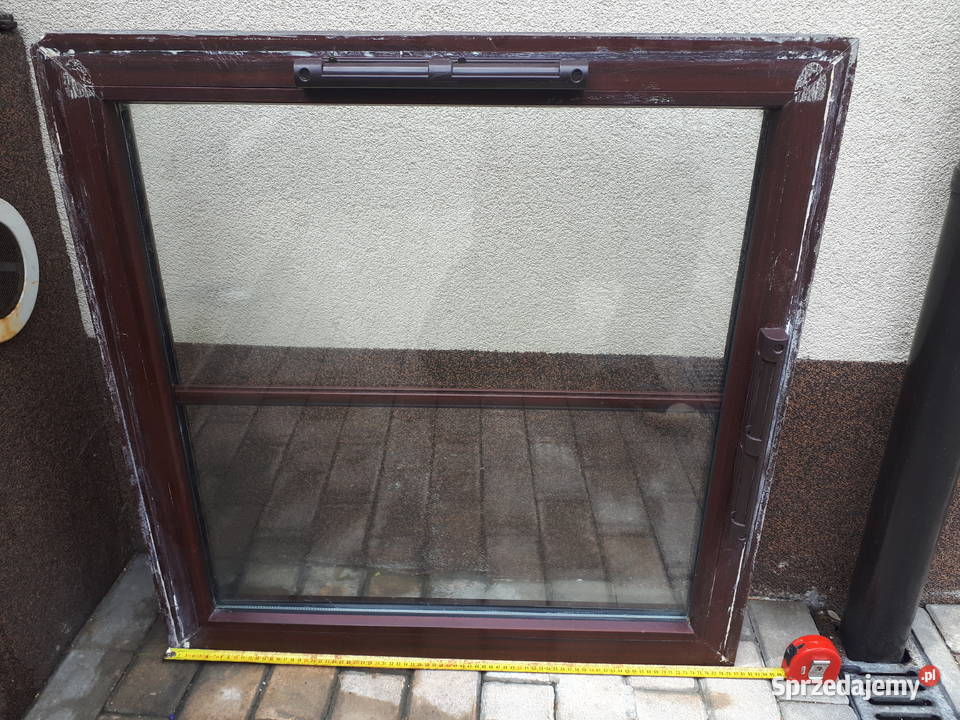 Okno 80x82 fix nieotwieralne brąz śląskie Częstochowa sprzedam
