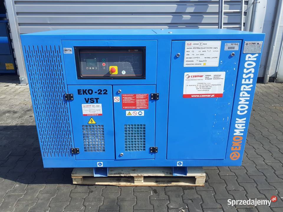 Sprężarka śrubowa EKOMAK EKO22 DVST 22kw 32m Wilków