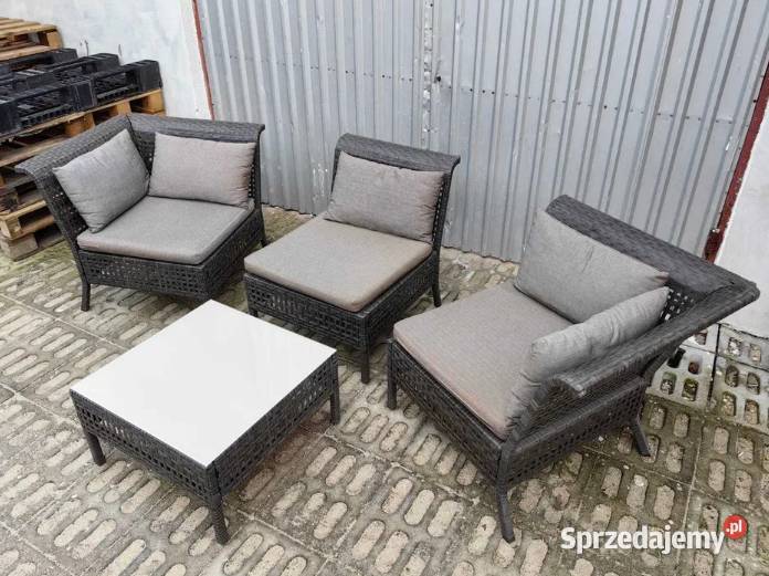 Zestaw mebli rattanowych narożnik sofa ogrodowa szary Bydgoszcz sprzedam