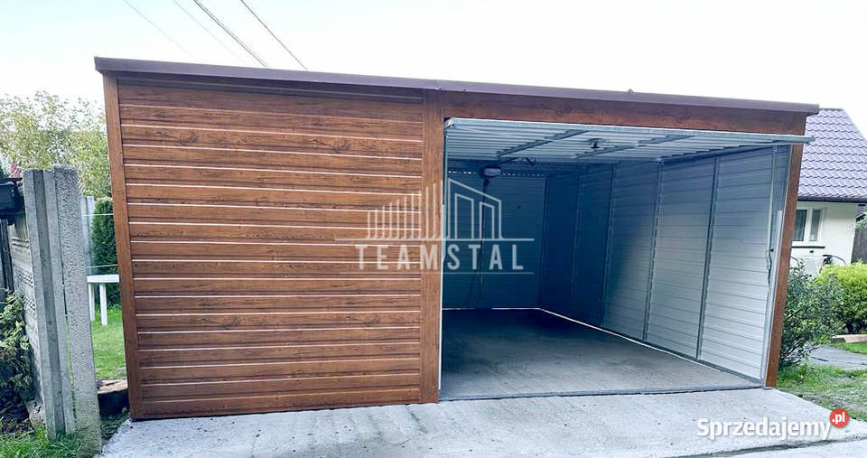GARAŻ BLASZANY 5m x 6m poziom spad tył Brama samodzielny Zakopane