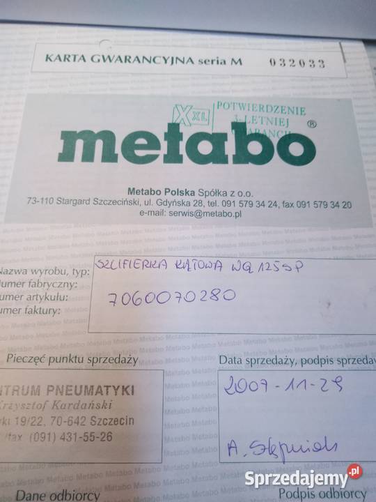 Szlifierka kątowa Metabo WQ 125 SP używana Szczecin