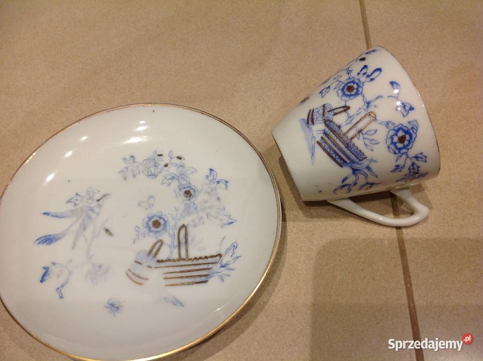 Mała Filiżanka z Podstawkiem Stara Porcelana Nowa Sól