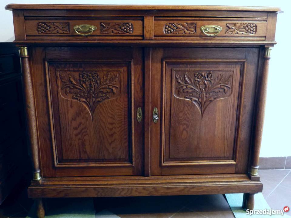 Piękna dębowa komoda secesyjnasklep Dąbrowa sprzedam