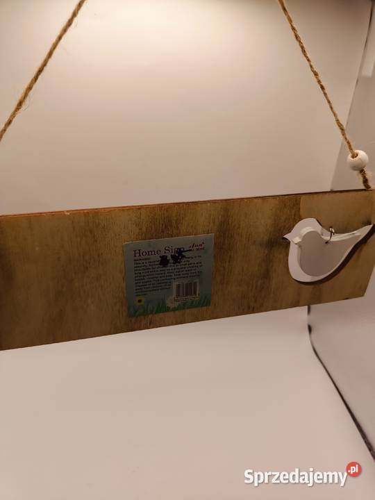 Zawieszka dekoracja HOME z ptakiem sklejka Zamość