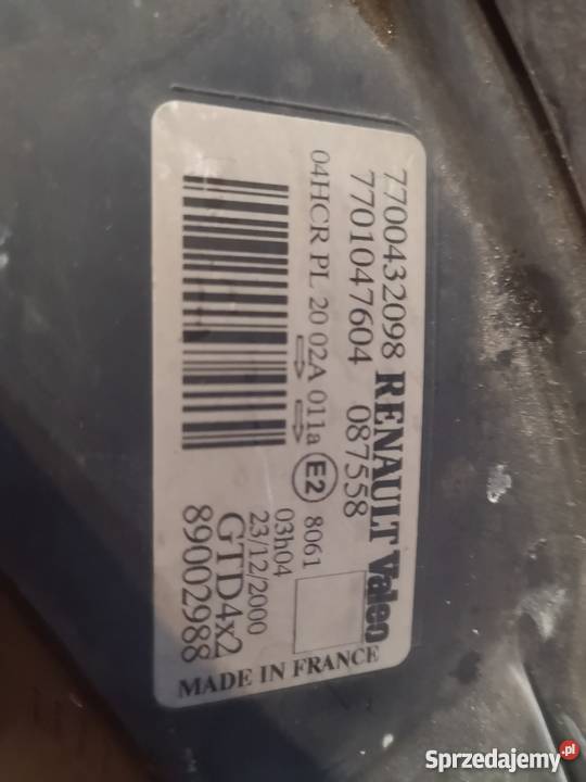 Lampa lewa7700432098 Renault Scenik LIFT Margonin