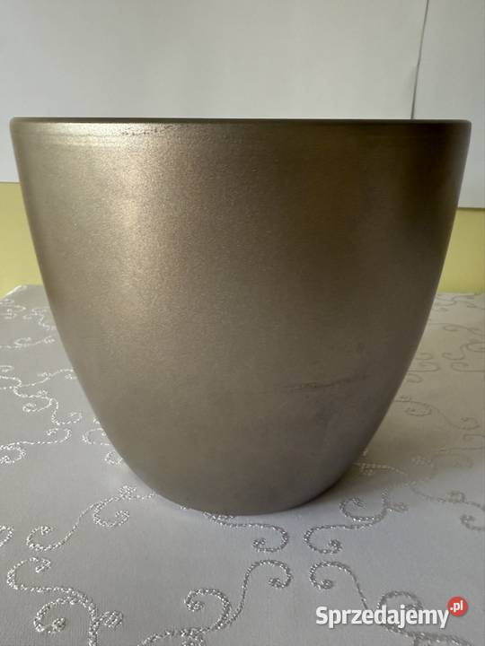 Donica duża ceramiczna srebrna lakierowana Czerwionka-Leszczyny