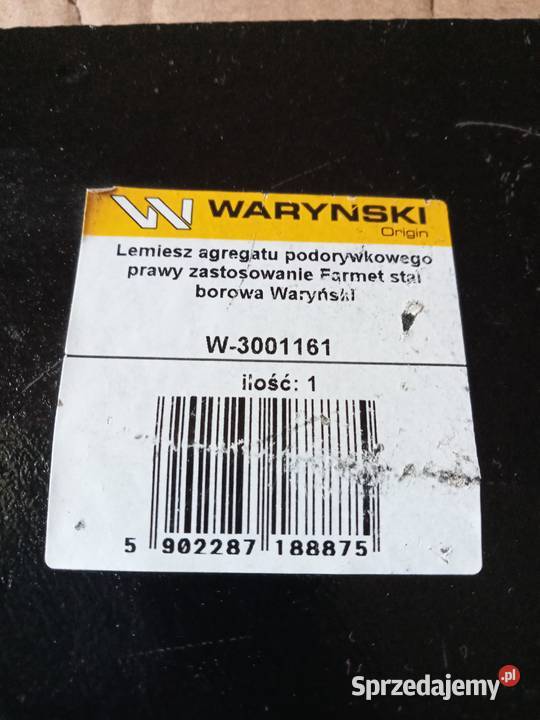 Prawy lemiesz agregatu podorywkowego W 3001161