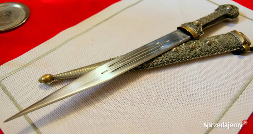 Oryginalny kindżał kamakaukaski ostry sztylet XX Sokółka