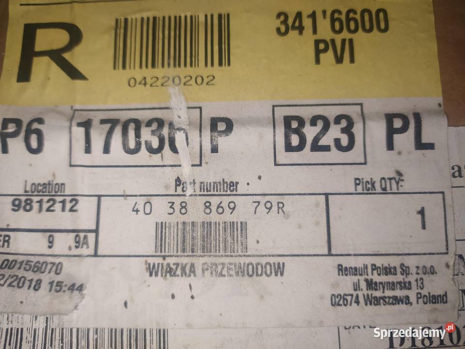 Wiązka przewodów silnik Renault Kadjar nowa warmińsko-mazurskie sprzedam