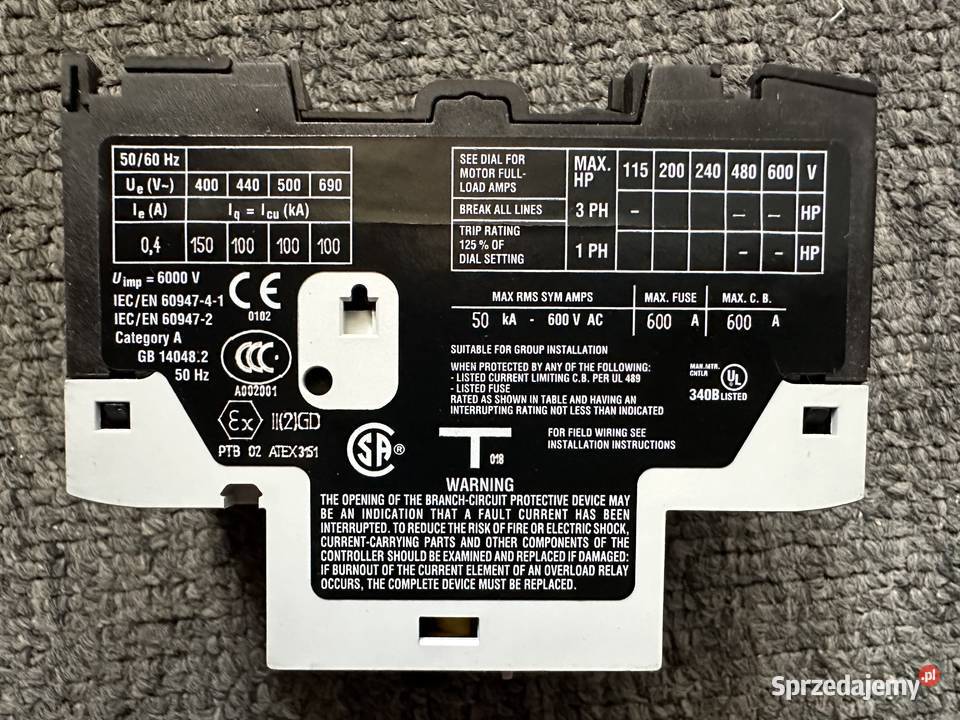 Wyłącznik silnikowy PKZM004 072732 Eaton Moeller łódzkie