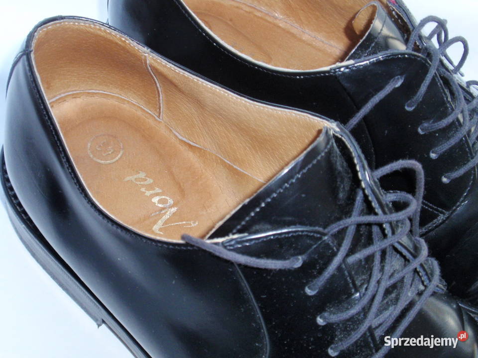Czarne skórzane buty męskie eleganckie wizytowe 27.5cm Łódź