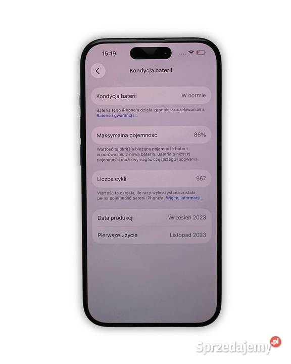 iPhone 15 Pro 128GB 86 kondycji 100 oryginalny Apple / iPhone Cmolas