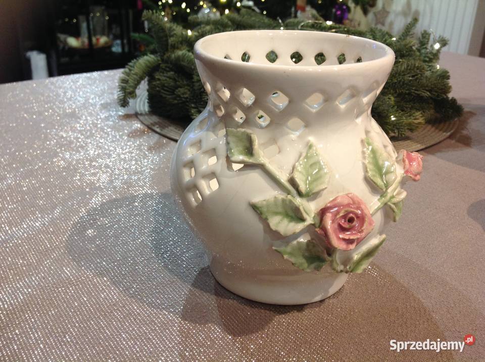 Wazon Ażurowy CERAMIC MANUFAKTURE Sygnowany Nowa Sól