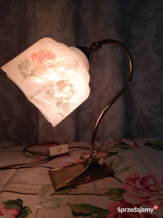 lampka w stylu art deco w róże