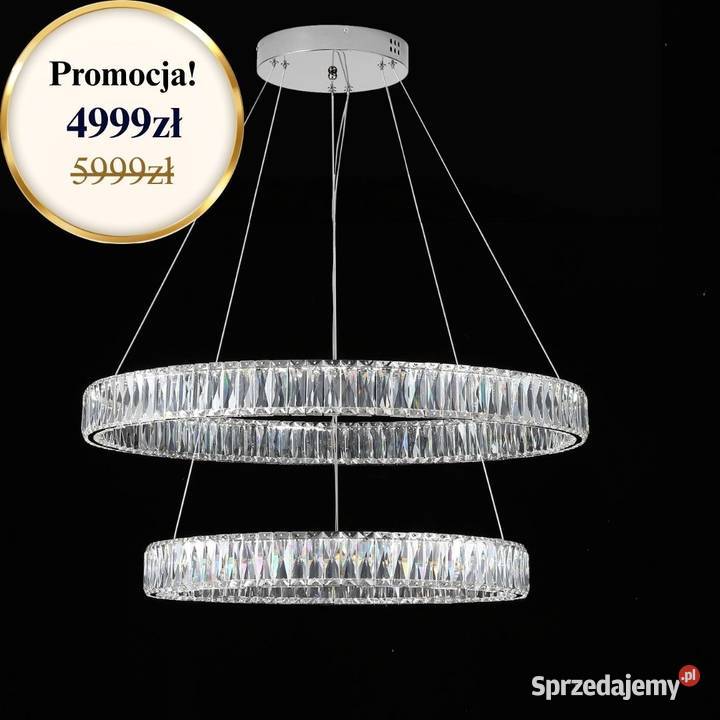 Żyrandol nowoczesny srebrny kryształowy glamour Warszawa