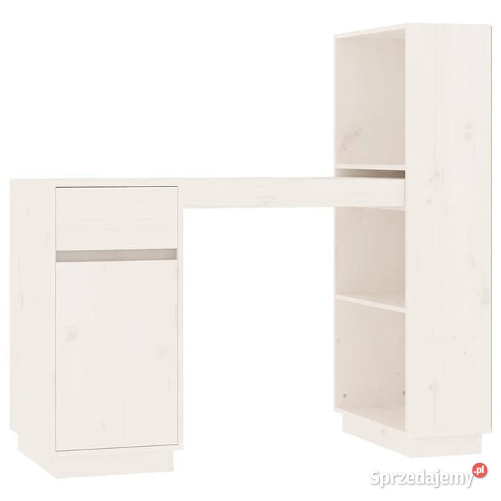 Biurko białe 110x53x117 lite drewno sosnowe Warszawa