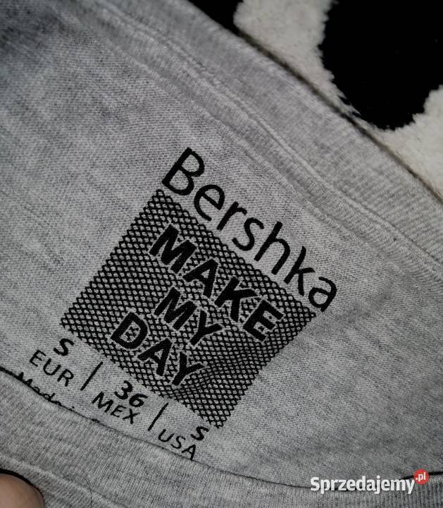 NOWA koszulka bluzka tshirt BAWEŁNIANA BERSHKA szary/srebrny Leszno