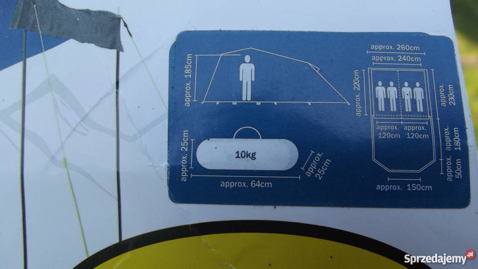 Duży namiot 4 osobowy z 2 sypialniami akcesoria Warszawa