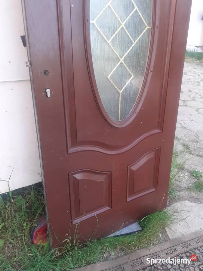 Drzwi zewnętrzne drewniane ciemny dąb Boguszów-Gorce