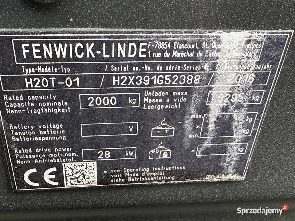 Wózek Linde H20T01 Evo Triplex 47m 2016r Sandomierz sprzedam