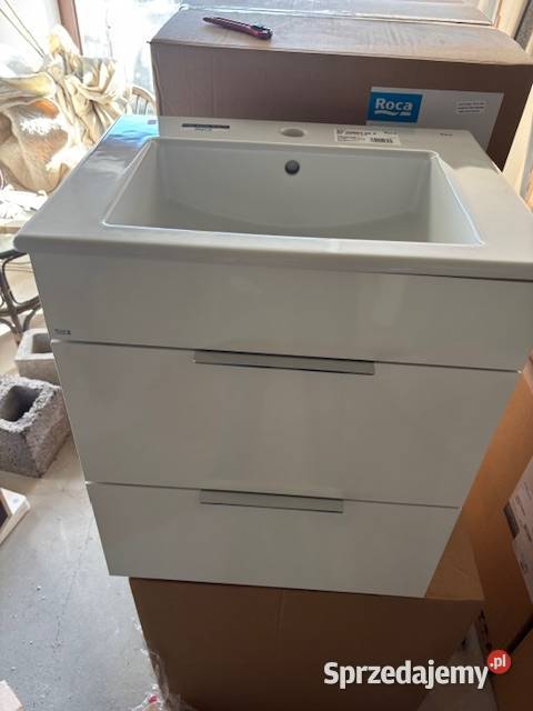 szafka łazienkowa z umywalką roca suit 60 biała