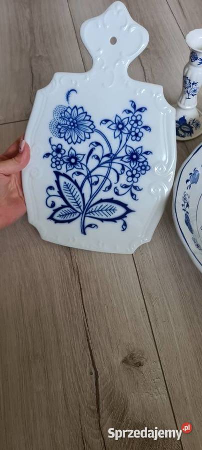 Porcelanowa deseczka wzór cebulowy Gorlice