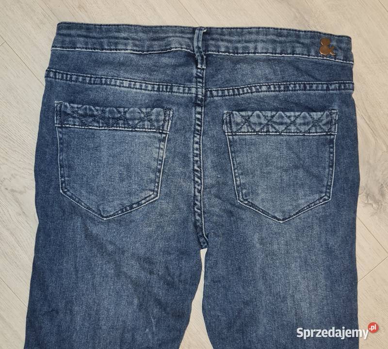 Spodnie rurki skinny zipy przeszycia 36S Spodnie łódzkie