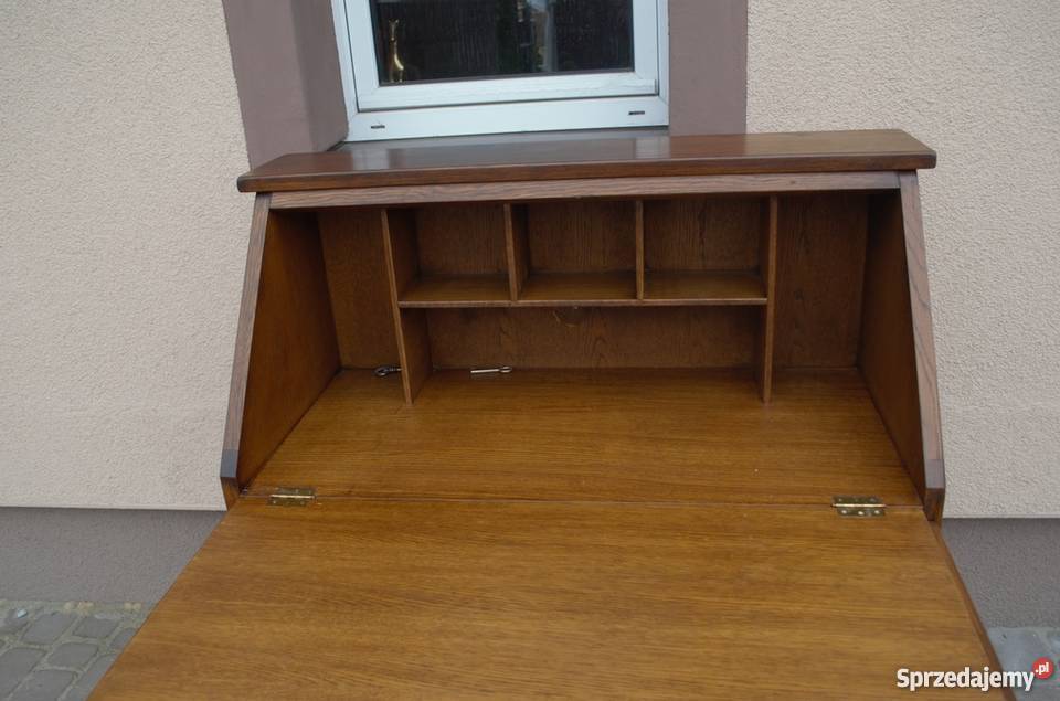 Ładny solidny sekretarzyk biurko dębowe meble