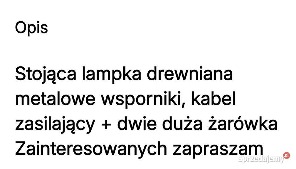 Drewniana lampka Szczecin sprzedam